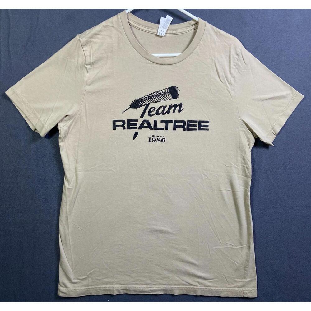 Bella + Canvas Team Realtree Tan T-shirt Large Outdoors Hunting Hunt Fish EUC